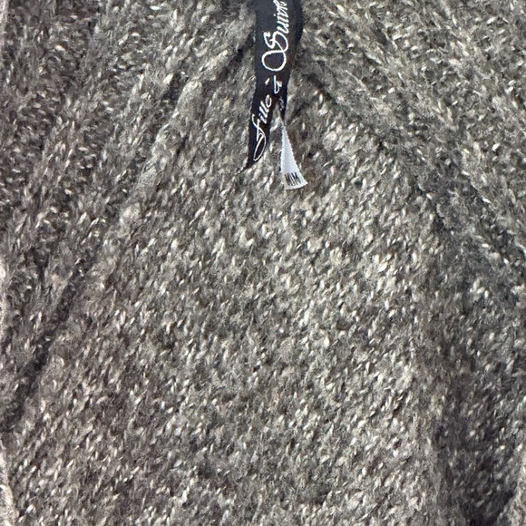 Brown Chunky Knit Open-Front Cardigan Sweater - Picture 2 of 3